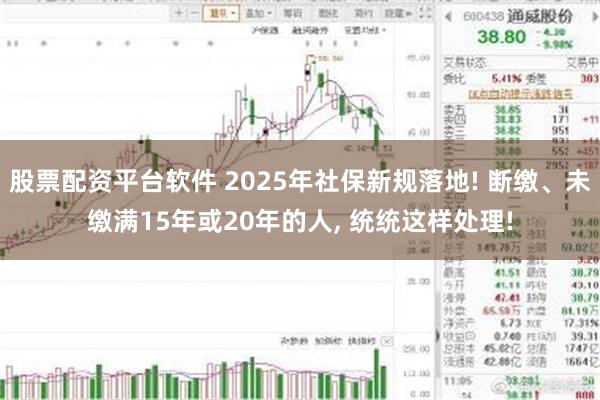 股票配资平台软件 2025年社保新规落地! 断缴、未缴满15年或20年的人, 统统这样处理!