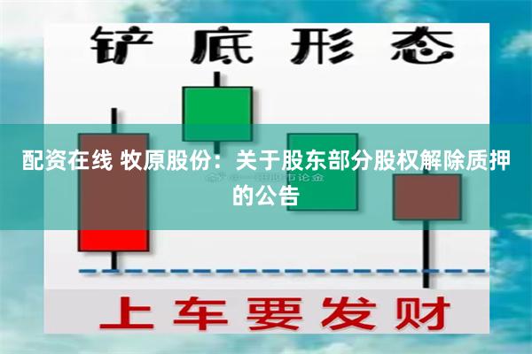 配资在线 牧原股份：关于股东部分股权解除质押的公告