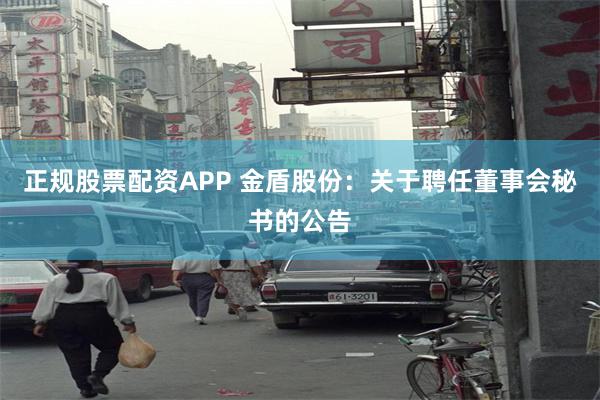 正规股票配资APP 金盾股份：关于聘任董事会秘书的公告